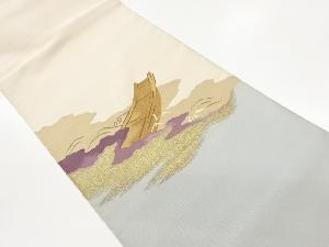 綴れ小舟に波模様織出し名古屋帯